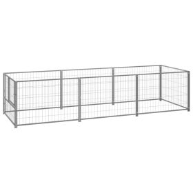 Dog Kennel Silver 32.3 ftÂ² Steel