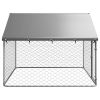 Outdoor Dog Kennel with Roof 78.7"x78.7"x59.1"