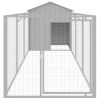 Dog House with Roof Light Gray 46.1"x159.4"x48.4" Galvanized Steel