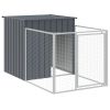 Dog House with Run Anthracite 43.3"x239.8"x43.3" Galvanized Steel