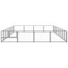 Dog Kennel Black 344.4 ftÂ² Steel