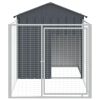 Dog House with Run Anthracite 46.1"x79.1"x48.4" Galvanized Steel