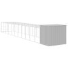 Dog House with Run Light Gray 84.3"x501.2"x71.3" Galvanized Steel