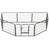 Dog Playpen 8 Panels Steel 31.5"x23.6" Black