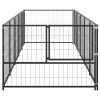 Dog Kennel Black 53.8 ftÂ² Steel