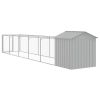 Dog House with Roof Light Gray 46.1"x239.8"x48.4" Galvanized Steel