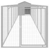 Dog House with Roof Light Gray 46.1"x320.1"x48.4" Galvanized Steel