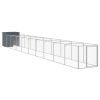 Dog House with Run Anthracite 43.3"x400.4"x43.3" Galvanized Steel