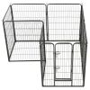 Dog Playpen 8 Panels Steel 31.5"x39.4" Black