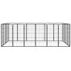 20-Panel Dog Playpen Black 19.7"x39.4" Powder-coated Steel