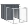 Dog House with Run Anthracite 43.3"x400.4"x43.3" Galvanized Steel