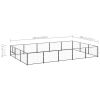 Dog Kennel Black 161.5 ftÂ² Steel