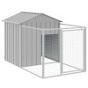 Dog House with Roof Light Gray 46.1"x239.8"x48.4" Galvanized Steel