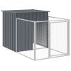 Dog House with Run Anthracite 43.3"x320.1"x43.3" Galvanized Steel