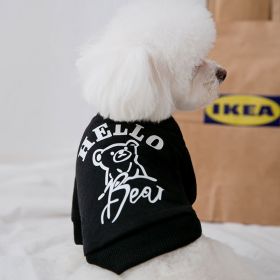 Fashion Dog Bear Printed Sweater (Option: Black-XS)