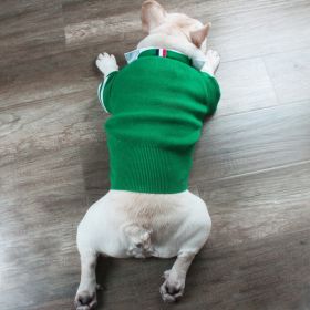 Christmas Pet Dog Clothes Autumn And Winter Sweater TeddyFrench Bulldog British Bucket Corgi Cat Sweater (Option: Green-L)