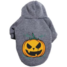 Halloween Pumpkin Dog Pattern Sweater Clothes (Option: Pumpkin Gray-XS)