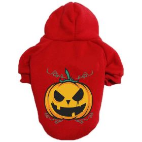 Halloween Pumpkin Dog Pattern Sweater Clothes (Option: Pumpkin Red-XS)