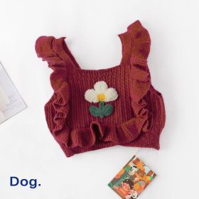 Dog Clothes Short Knitted Sweater Pet (Option: AD Rose Red-XS)