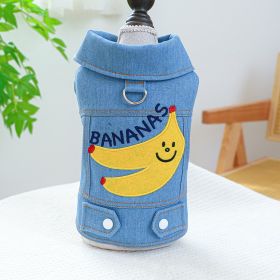 Pet Ring Dog Clothes Small And Medium-sized Dogs Banana Denim Clothing (Option: Banana Denim Clothing-XS)