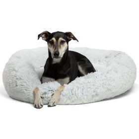 Sheri Original Calming Donut Shag Cuddler, 36x36 Frost (Color: frost, size: large36")