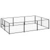 Dog Kennel Black 64.6 ftÂ² Steel