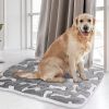 Dog Bed Mat Comfortable Flannel Dog Crate Pad Reversible Cushion Carpet Machine Washable Pet Bed Liner with Bone Patterns