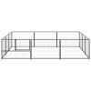 Dog Kennel Black 96.9 ftÂ² Steel