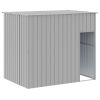 Dog House with Run Light Gray 84.3"x260.2"x71.3" Galvanized Steel