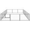 Dog Kennel Black 258.3 ftÂ² Steel