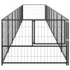 Dog Kennel Black 86.1 ftÂ² Steel