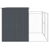 Dog House with Run Anthracite 84.3"x99.6"x71.3" Galvanized Steel