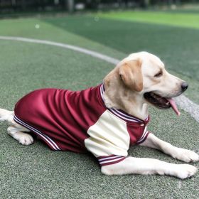 Baseball Uniform Pet Clothing Medium Large Dog Golden Retriever Labrado (Option: Wine Red-L)